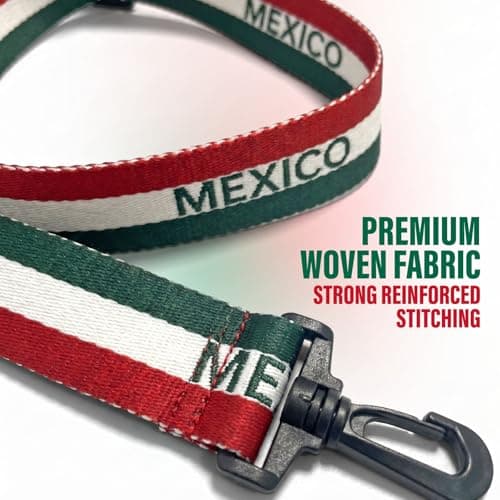 Crossbody Purse Strap Replacement for Clear Bag for Stadium Events – Adjustable 1.5” Wide Woven Strap for Stadium Bags, Tote & Handbags – Game Day, Soccer & Concerts - (Mexico Flag Design) — view 3
