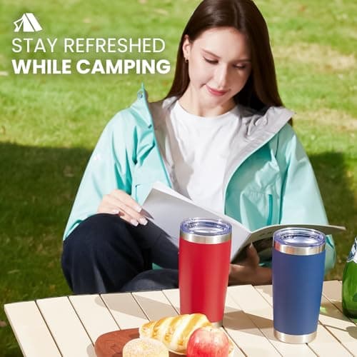 MEWAY 20oz Tumbler Double Wall Vacuum Insulated Travel Mug Bulk, Mix Color Stainless Steel Tumblers with Lid and Straw, Durable Powder Coated Coffee Cups for Cold & Hot Drinks — view 4