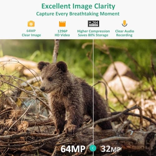 GardePro E8 WiFi Trail Camera (Non-Cellular), 48MP Photos, 1296P HD Videos, 120° Detection Angle with 0.1s Triple-PIR Motion Detection up to 100 ft, No-Glow Night Vision — view 4