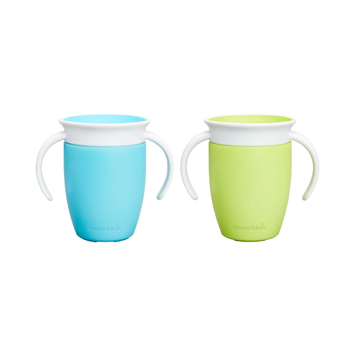 Munchkin Miracle 360 Sippy Cup | Trainer Toddler BPA Free Baby & Toddler Cups w.Handles | Non Spill | Dishwasher Safe Baby | Leakproof | 6+ Months| 7oz/207ml | 2 Pack | Blue/Green — view 10