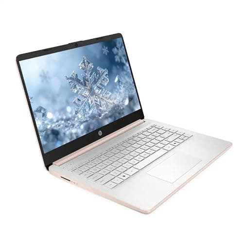 HP 14" Business Laptop, 1-Year Office 365 with Copilot AI, 16GB RAM 576GB Storage (64GB SSD+512GB SD Card), Dual-Core Intel Processor, Windows 11, Rose Gold