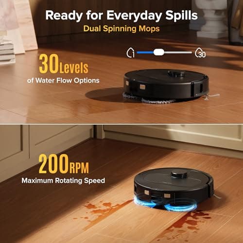 roborock Qrevo S Pro Robot Vacuum and Mop, 18,500Pa Suction, Multifunctional Dock with 167℉ Mop Self-Cleaning, Smart Obstacle Avoidance, Anti-Tangle Brush, Liftable Spinning Mop, Black — view 4