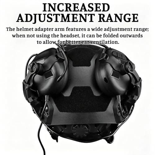 Tactical Shooting Headset with U94 PTT Noise Reduction & Sound Pickup Ear Protection，Dual-Use Helmet Compatible Design(Cb) — view 4