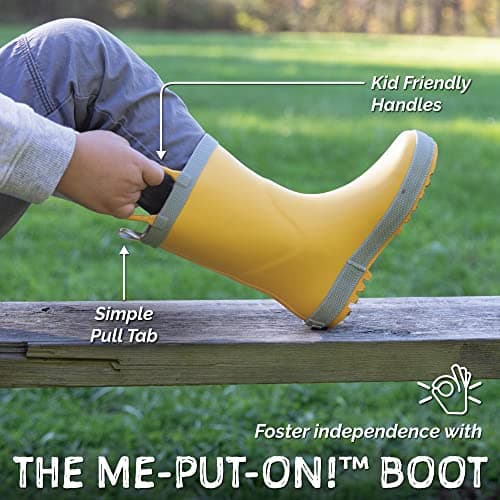 JAN & JUL Rain Boots for Toddlers with Easy-on Handles (Yellow, Size 6.5 Toddler) — view 7