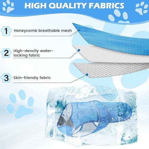 Tikibest Summer Dog Cooling Vest - Lightweight Dog Cooling Jacket, Breathable Shirt for Walking, Outdoor Hunting Training and Camping (M)