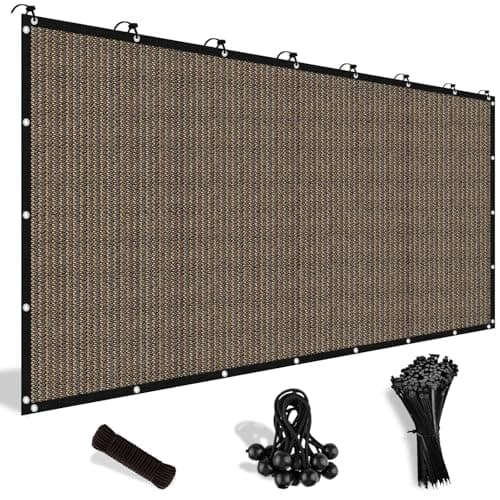 Shade&Beyond 90% Sun Shade Cloth with Grommets, 8X8 FT Pergola Shade Cover Canopy, Mesh Tarp Sun Screens for Patio, Outdoor, Garden, Backyard, Mocha