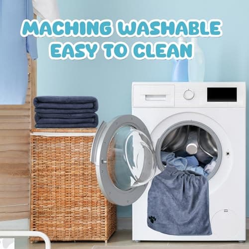 WOUSEDO Microfiber Dog Towels for Drying Dogs,40'' X 23.6'', Super Absorbent and Soft Pet Grooming Towel, Perfect Shower & Bath Supplies for Dogs(2-Pack Grey) — view 5