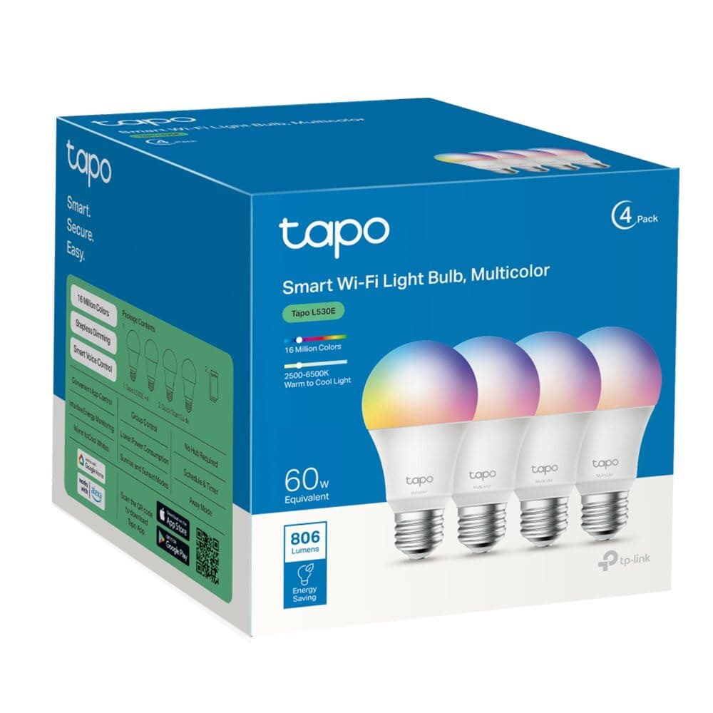 Tapo L530E – Bombilla LED inteligente Wi-Fi, multicolor, regulable, casquillo E27, 8.3W, 806 lúmenes, compatible con Alexa y Google Home, paquete de 2 (paquete de 1) — view 8