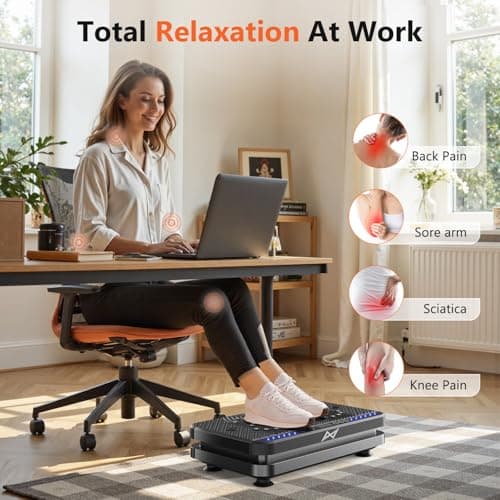 AXV Vibration Plate Fitness Platform Exercise Machine Vibrating Lymphatic Drainage Shaking Full Body Shaker Workout Vibrate Stand Shake Board Sport Gym for Weight Loss Fat Burner for Women Men — view 3
