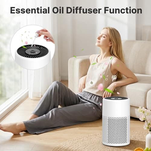 CHIVALZ Air Purifiers for Smoke, 2 Pack HEPA Air Purifiers for Bedroom Home, Small Air Purifier Removes Dust, Pet Dander, Wildfire Smoke, 99.97% Filtration, Fragrance Sponge, 24dB Quiet, White — view 4