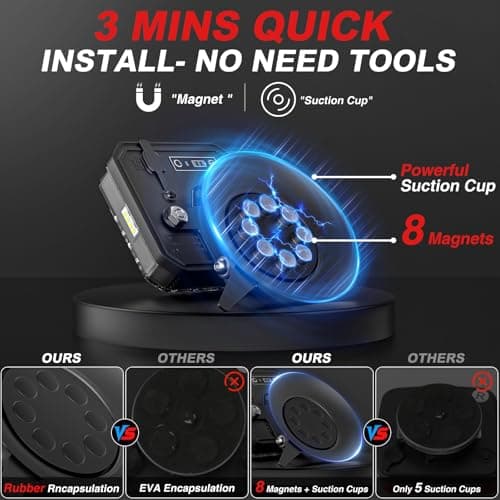 Wireless Trailer Lights Magnetic, 110° Rotatable Wireless Trailer Lights Kit, Portable LED Trailer Light for Towing Trucks Boat RV Camper, IP67 Waterproof, Sufficient Brightness — view 4