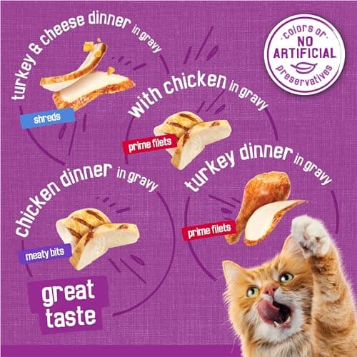 Purina Friskies Gravy Wet Cat Food Variety Pack, Poultry Shreds, Meaty Bits and Prime Filets - (Pack of 32) 5.5 oz. Cans — view 4
