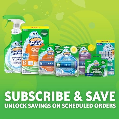Scrubbing Bubbles Continuous Clean Toilet Drop-Ins, Automatic Blue Toilet Bowl Cleaner, Septic-Safe Tank Tablets Remove Hard Water Minerals & Limescale, Stain & Smell Protection, 3 Count (Pack of 1) — view 7