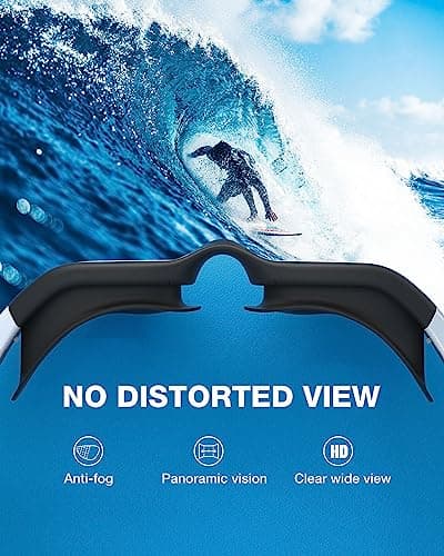 ZIONOR Swimming Goggles G1 Polarized Swim Goggles UV Protection Watertight Anti-Fog Adjustable Strap Comfort fit for Unisex Adult Men and Women-White Frame Gold Lens — view 4