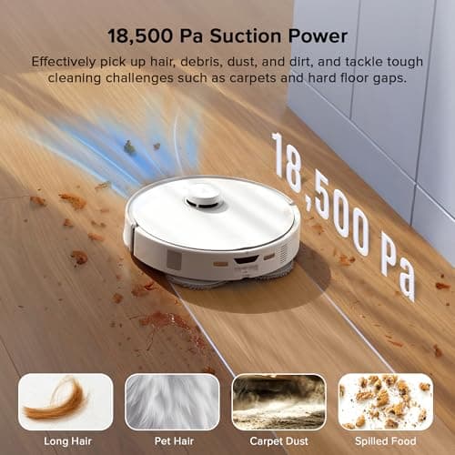 roborock Qrevo Curv S5X Robot Vacuum and Mop, 18,500Pa Suction, Zero-Tangling Design, FlexiArm Side Brush & Mop, Smart Obstacle Avoidance, Self-Washing & Drying, Self-Emptying, Perfect for Carpet — view 2