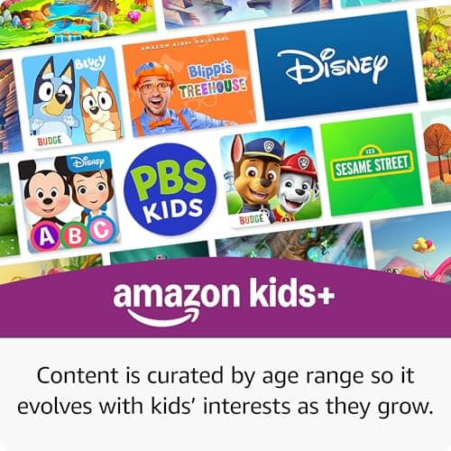 Amazon Fire 7 Kids tablet (newest model) ages 3-7. Top-selling 7" kids tablet on Amazon. Includes ad-free and exclusive content, easy parental controls, 10-hr battery, 16 GB, Purple — view 2