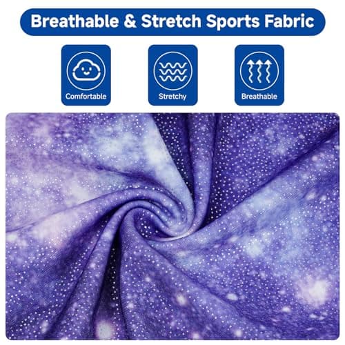 JiAmy Gymnastics Leotards for Girls with Shorts Set, Sparkle Long Sleeve Kids Gymnastics Outfit Athletic Leotard for 5-6 Years — view 3