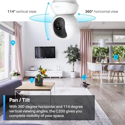 TP-Link Tapo Smart Pan/Tilt Indoor Security Camera, 360° Motion Tracking, 1080p Full HD WiFi Camera for Pet/Baby, Night Vision, 2-Way Audio, 128 GB Local Storage, Works w/Alexa & Google (Tapo C200) — view 2