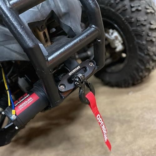 OPENROAD 3500 lb ATV/UTV Winch, Black Heavy Duty 12V Electric ATV Winch Compatible with 3000lb Winch with Wireless Remote Control 7/32"×32' Synthetic Rope Mounting Plate — view 7