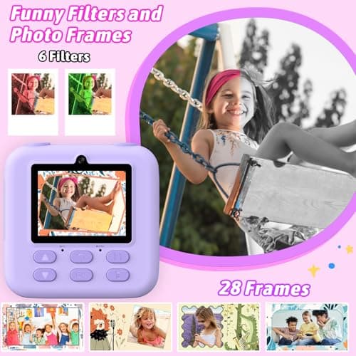 Upgrade Kids Camera Instant Print for Boys and Girls, 1080P HD Dual-Lens Selfie Digital Camera with Print Paper & 32G Card, Christmas Birthday Gifts Toys for Toddler and Teenagers Age 3-16 Years Old — view 4