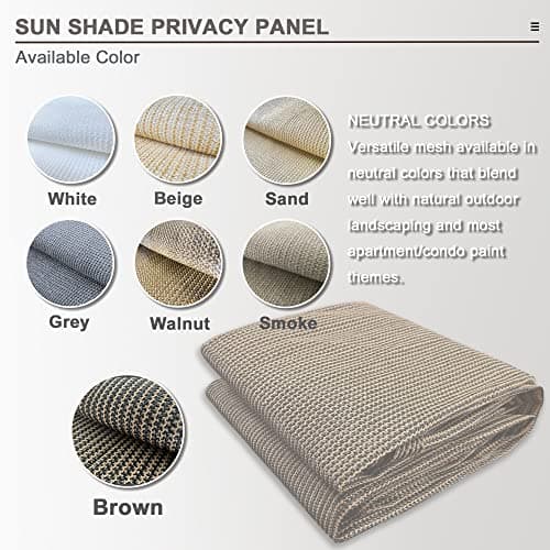 Alion Home Sun Shade Panel Privacy Screen with Grommets on 4 Sides for Outdoor, Patio, Awning, Window Cover, Pergola (8' x 7', Mocha Brown) — view 7