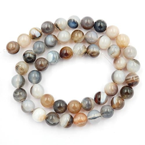 Gemstone Beads for Jewelry Making, Sold per Bag 5 Strands Inside, Botswana Agate 8mm — view 4