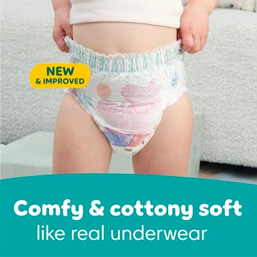 Easy Ups Girls & Boys Potty Training Pants, Size 4 (2T3T), 25 Count, Peppa Pig Absorbent Training Underwear, Up to 100% Leakproof Day and Night, Hypoallergenic — view 6