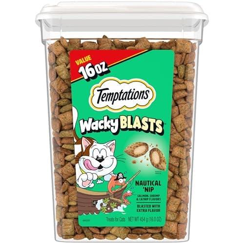 Temptations Wacky Blasts Cat Treats, Nautical Nip’ Flavor, 16 oz. Tub