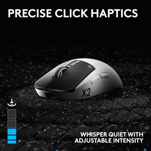 Logitech G PRO X2 SUPERSTRIKE Wireless Gaming Mouse: Customizable Rapid Trigger Magnetic Analog Switches, Adjustable Click Haptics, 61g Ultra Lightweight, USB-C, <8K Polling, for PC/Mac - Black/White — view 6