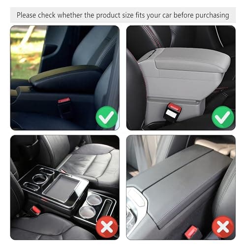 Stacool Upgraded Car Center Console Cover,Microfiber Leather Car Armrest Cover Cushion with 2 Storage Bags,Universal Car Armrest Storage Box (Black) — view 6