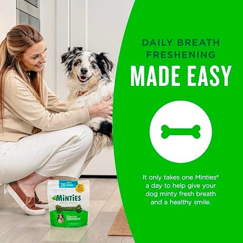 Minties Dog Dental Bone Treats, Tiny/Small Dental Dog Treats, 16 Ounces, Cleans Teeth, Fight Bad Breath, Removes Plaque and Tartar, 40 Count — view 4