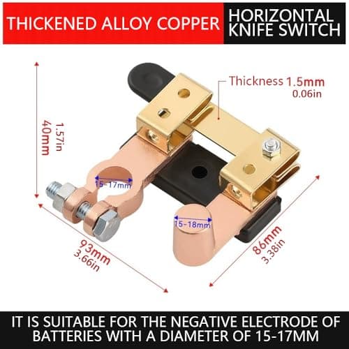 Battery Disconnect 12V/24V - Top Post Knife Blade Master Switch for Marine Car Boat RV ATV Vehicles