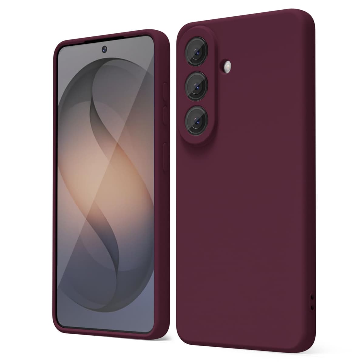 oakxco for Samsung Galaxy S23 Phone Case Liquid Silicone,Cute Thin Slim Soft Rubber TPU Plain Smooth Gel Cover for Women Girl Aesthetic Design, Matte Solid Protective & Shockproof, Burgundy Plum Wine — view 135