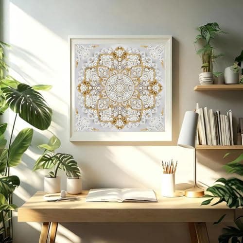GEMFAMILY 5D Diamond Painting Kits for Adults,DIY Special Shaped Diamond Art Kit for Mandala,Pearl Diamond Dots Painting Crystal Rhinestone Gem Art for Home Wall Decor 11.8 X 11.8 Inch — view 2
