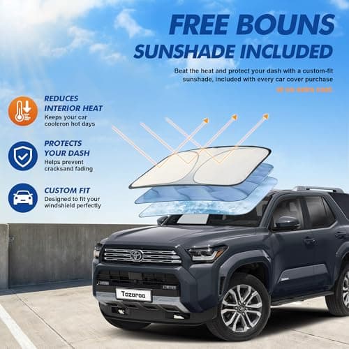 Tozaroa Car Cover Waterproof All-Weather,Heavy-Duty Outdoor Full Exterior Automobiles SUV(Length 191-201 inch) with Windshield Sun Shade Universal Fit Ford Explorer,Toyota Highlander,Durango etc — view 5
