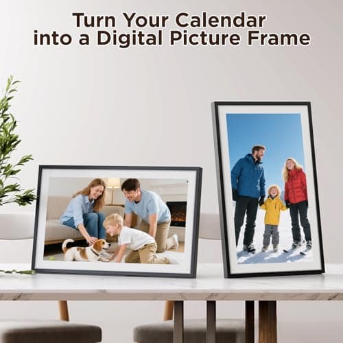 LOOFII 10.1 Inch Smart Digital Calendar – HD Touchscreen Family Planner & Calendar with Chore Chart & Meal Planner (Black White) — view 3