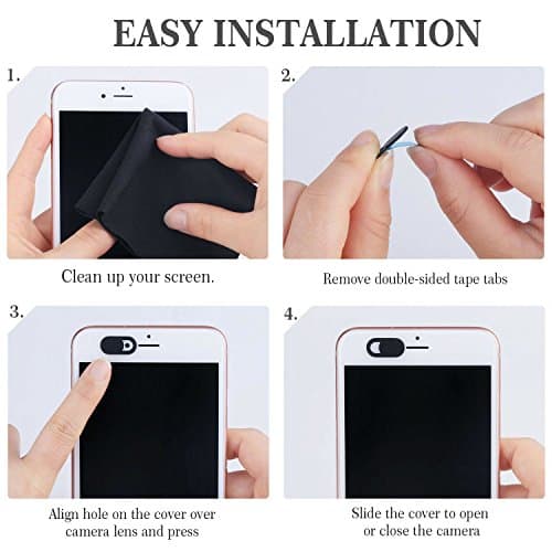 Webcam Cover 0.03in Ultra Thin (3 Packs), iRush Web Camera Cover for Laptop, Desktop, PC, Macboook Pro, iMac, Mac mini, Computer, Smartphone, Protect Your Privacy and Security, Strong Adhesive — view 4