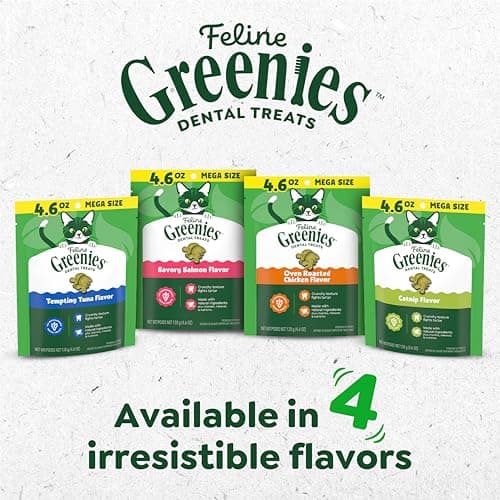 Greenies Cat Treats, Feline Veterinarian-Recommended Adult Natural Dental Cat Treats, Oven Roasted Chicken Flavor, 2.1 oz. Pouch — view 10