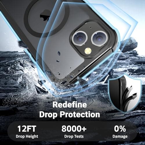 jaroco Magnetic for iPhone 13 Case, [Compatible with MagSafe][Military Grade Drop Protection][Heavy Duty Protection][Non-Slip][Shockproof] 2-Layer Durable Bumper Phone Case 6.1''-Black — view 4