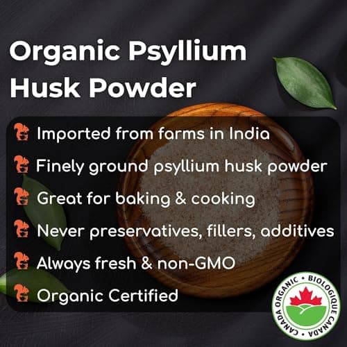 Organic Psyllium Husk Powder 16oz (454g) - Finely Ground, Unflavored Plant-Based Powder for Gluten-Free Baking, Cooking & Smoothies - Vegan, Keto & Paleo — view 5