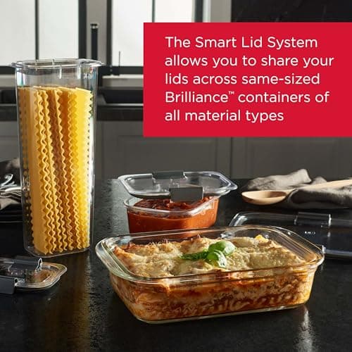 Rubbermaid Brilliance Glass Food Storage Containers, Assorted Sizes, Set of 9, BPA-Free, Leak-Proof, Clear — view 3