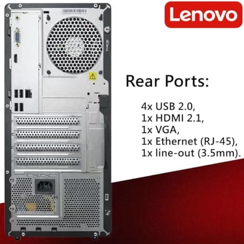 Lenovo IdeaCentre Secure & Productive Business Tower Desktop, Intel 10-Core Ultra 5 225, 8GB DDR5 RAM, 756GB Storage(256GB SSD & 500GB HDD), HDMI + VGA, Wi-Fi 6E, RJ-45, USB-C, Windows 11 Pro — view 3