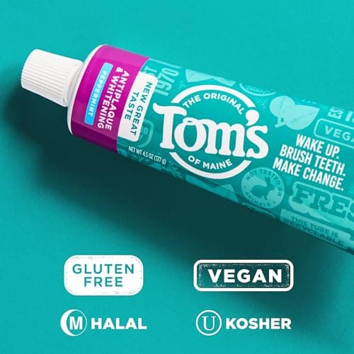 Tom's of Maine Fluoride-Free Antiplaque & Whitening Natural Toothpaste, Peppermint, 5.5 oz. (Pack of 2) — view 6