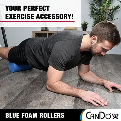 CanDo Blue PE Foam Rollers for Fitness, Exercise Muscle Restoration, Massage Therapy, Sport Recovery and Physical Therapy for Homes, Clinics, and Gyms 6" x 36" Round, 30-2150 — view 2
