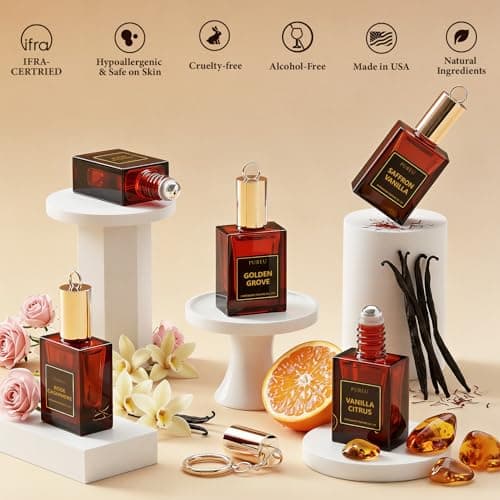 PUREU Pheromone Perfume for Women Roll On Vanilla Musk Long Lasting Travel Size Vanilla Perfume Pheromones Perfumes for Women, Essential Oil Fragrance Eau De Parfum, 0.34 Fl Oz/10ml, Made in USA — view 5