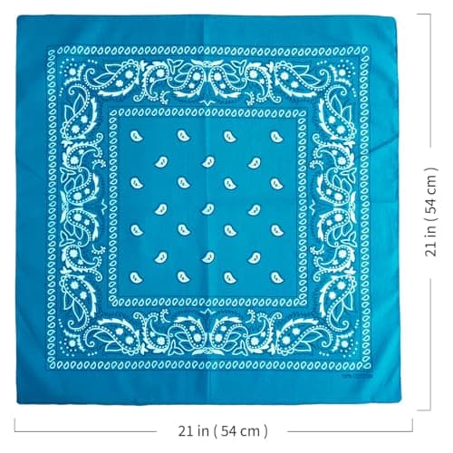 APIGANIZ 100% Cotton Bandanas, 21 x 21 inches, Set of 6 (Basic - Blue Collection) — view 4