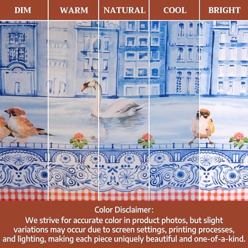 Maison d' Hermine Table Cloth Round Table 100% Cotton 69 Inches Tablecloth Reusable Decorative Everyday Use for Dining Room, Farmhouse, Home, Party, Festive & Wedding Spring Summer (Amsterdam Canals) — view 5