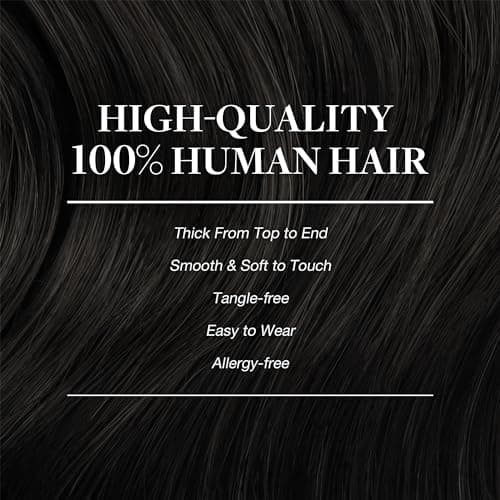 GOO GOO Clip in Hair Extensions Human Hair, 18in 150g 9Pcs, #1B Natural Black, Hair Extensions for Women, Clip-In — view 4