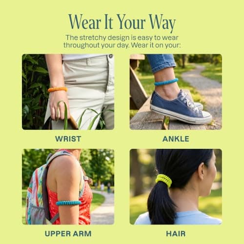 Cliganic 10 Pack Mosquito Repellent Bracelets for Adults & Kids - Natural DEET-Free Bands, Individually Wrapped — view 3