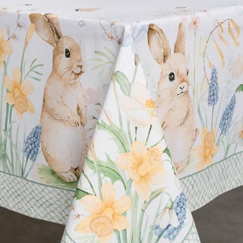 Maison d' Hermine Table Cloth Rectangle Table 100% Cotton 54 x 72 Inches Tablecloth Reusable Decorative for Dining Kitchen Room Farmhouse Party Home Hotel Restaurant Spring Summer - Easter Dew — view 8